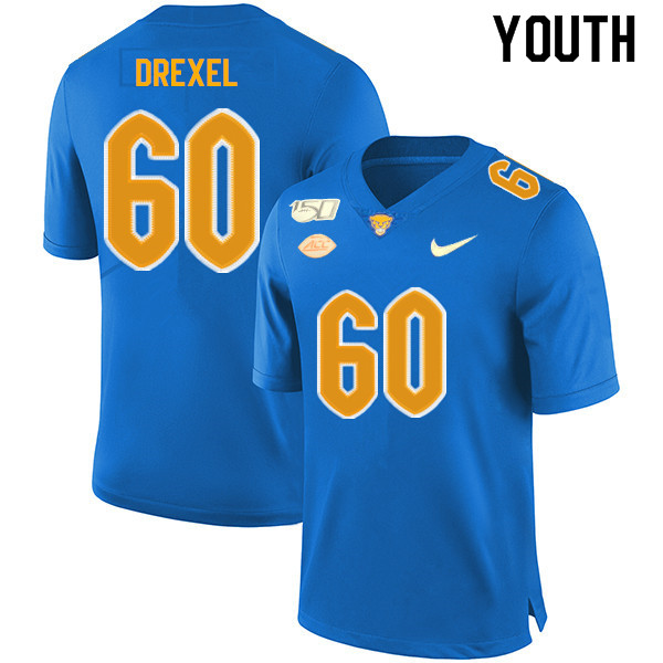 2019 Youth #60 Owen Drexel Pitt Panthers College Football Jerseys Sale-Royal